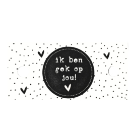 Label - zwart/wit - ik ben gek op jou!