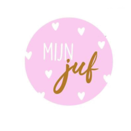 Sticker | MIJN JUF | ROZE-BRONS