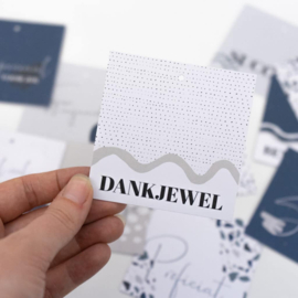 Dankjewel  - Cadeaulabel - Minikaart - Bloemen