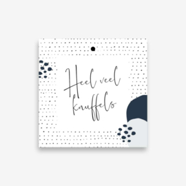 Heel veel knuffels - Cadeaulabel - Minikaart - Bloemen