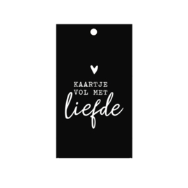 Label - zwart/wit - kaartje vol met liefde
