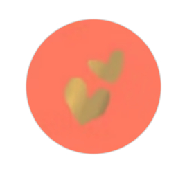 Sticker - Hearts - Neonoranje - Goud