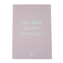 Wenskaart - Een dikke knuffel voor jou! - zonder envelop