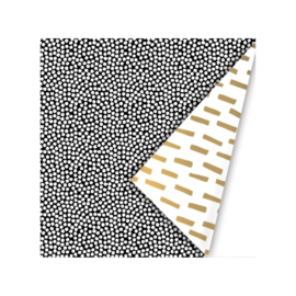 Zwart - Wit - Dots - Goud - 50 cm