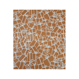 Sinterklaas - pakjes - Bruinoranje - Wit - 30 cm