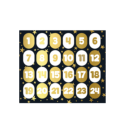 Stickervel - Advent - Goud - Wit - Kerst - 24 stickers