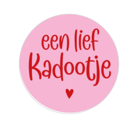 Sticker - een lief Kadootje - Roze