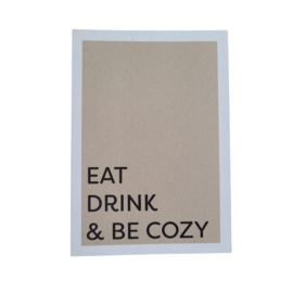 Label - Minikaart - Eat, drink & be cozy