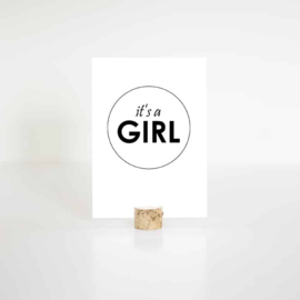 Wenskaart - it's a GIRL - zonder envelop