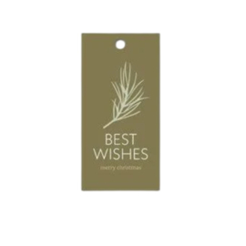 Label - BEST WISHES merry christmas - Kerst