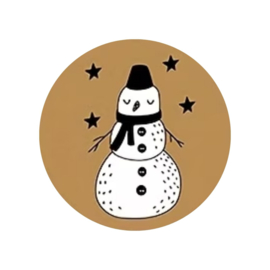 Sticker - Craft - Sneeuwpop - Kerst
