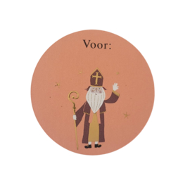 Sticker - Sinterklaas - Etiket - Zalmroze