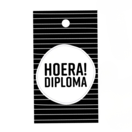 Label - zwart/wit - Hoera! Diploma