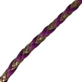 Touw - Gevlochten - Paars - Goud - 1,5 meter