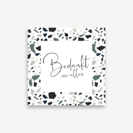 Bedankt voor alles  - Cadeaulabel - Minikaart - Bloemen