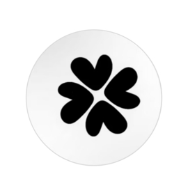 Sticker - Wit - Zwart - Klavertje vier