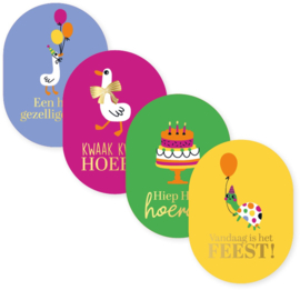 Sticker - 'Een hele gezellige dag!'  - Blauw - Eend
