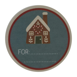 Sticker - Kerst - etiket - huis