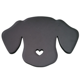 Onderzetter / decoratie transparant grijs hond
