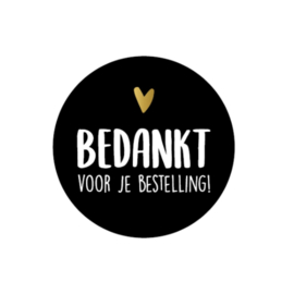 Sticker - Bedankt voor je bestelling! - Zwart - Wit