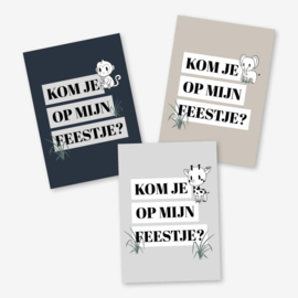 Kom je op mijn feestje? - set - 6 stuks