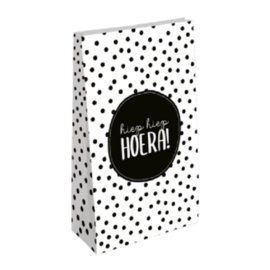 Hiep Hiep Hoera - Zwart - Wit - Groot