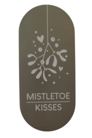 Sticker - Mistletoe Kisses - Zilver - Wit - Mistletoe - Kerst