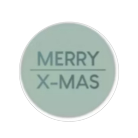 Sticker - Merry X-mas - Petrol - Blauwgrijze tekst - Kerst