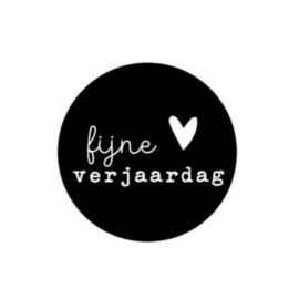 Sticker - fijne verjaardag - zwart