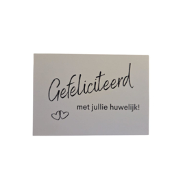 Minikaart - Gefeliciteerd met jullie huwelijk! - zwart/wit