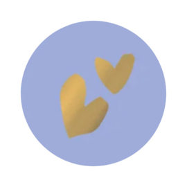 Sticker - Hearts - Paars - Goud