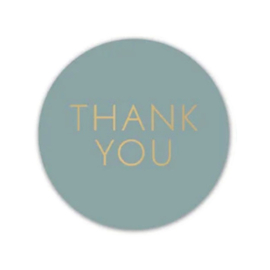 Sticker - Thank you - Donkergrijs - Goud