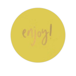 Sticker - enjoy! - Groengeel - Goude tekst