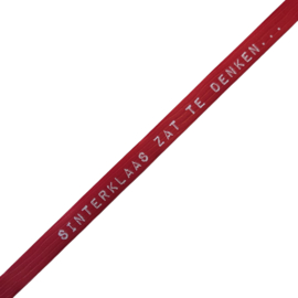 Sint zat te denken... - Rood - Witte tekst - 3 meter