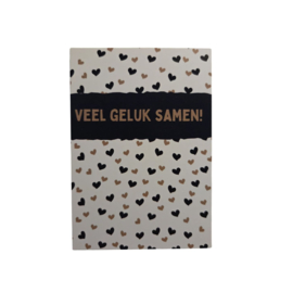 Minikaart - veel geluk samen! - zwart/wit/craft