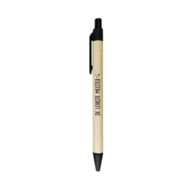 Pen - zwart / craft - de leukste meester - blauw schrijvend