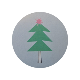 Sticker - Kerstboom - Blauw - Kerst