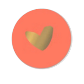 Sticker - Hearts - Neonoranje - Goud