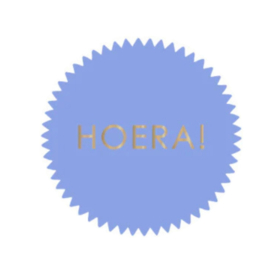 Sticker - Hoera! - Lila - Zon