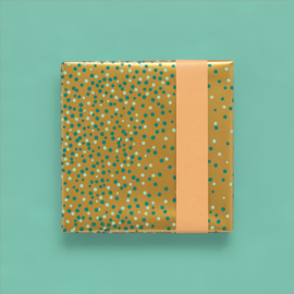 Cadeaupapier | DOTS GOLD | JADE BLEU - PEACH