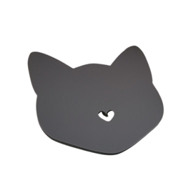 Onderzetter / decoratie grijs poes