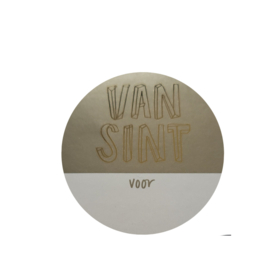 Sticker - Sinterklaas - Etiket - Zilver - Wit