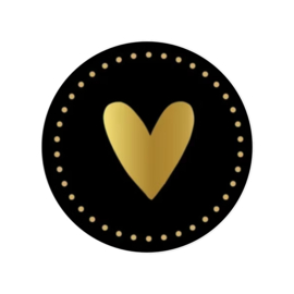 Sticker - Gouden hart - Zwart