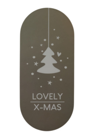 Sticker - Lovely X-mas - Zilver - Wit - Boom - Kerst