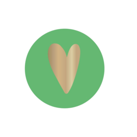 Sticker - Hart - Groen - Goud