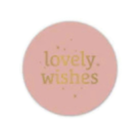 Sticker - Lovely wishes - Roze - Goud