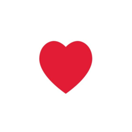 Sticker - Regenboog - Hartjes - Rood