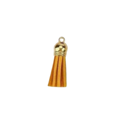 Kwastje - Leer - Geel - Goud
