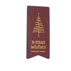 Sticker - X-mas wishes Enjoy the season - Rood - Kerst