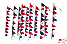 10 Rood-Wit-Blauwe festival vlaggen 3.90m recht model huren